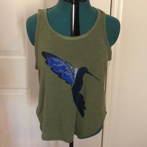 Custom hand embellished graphic tank
